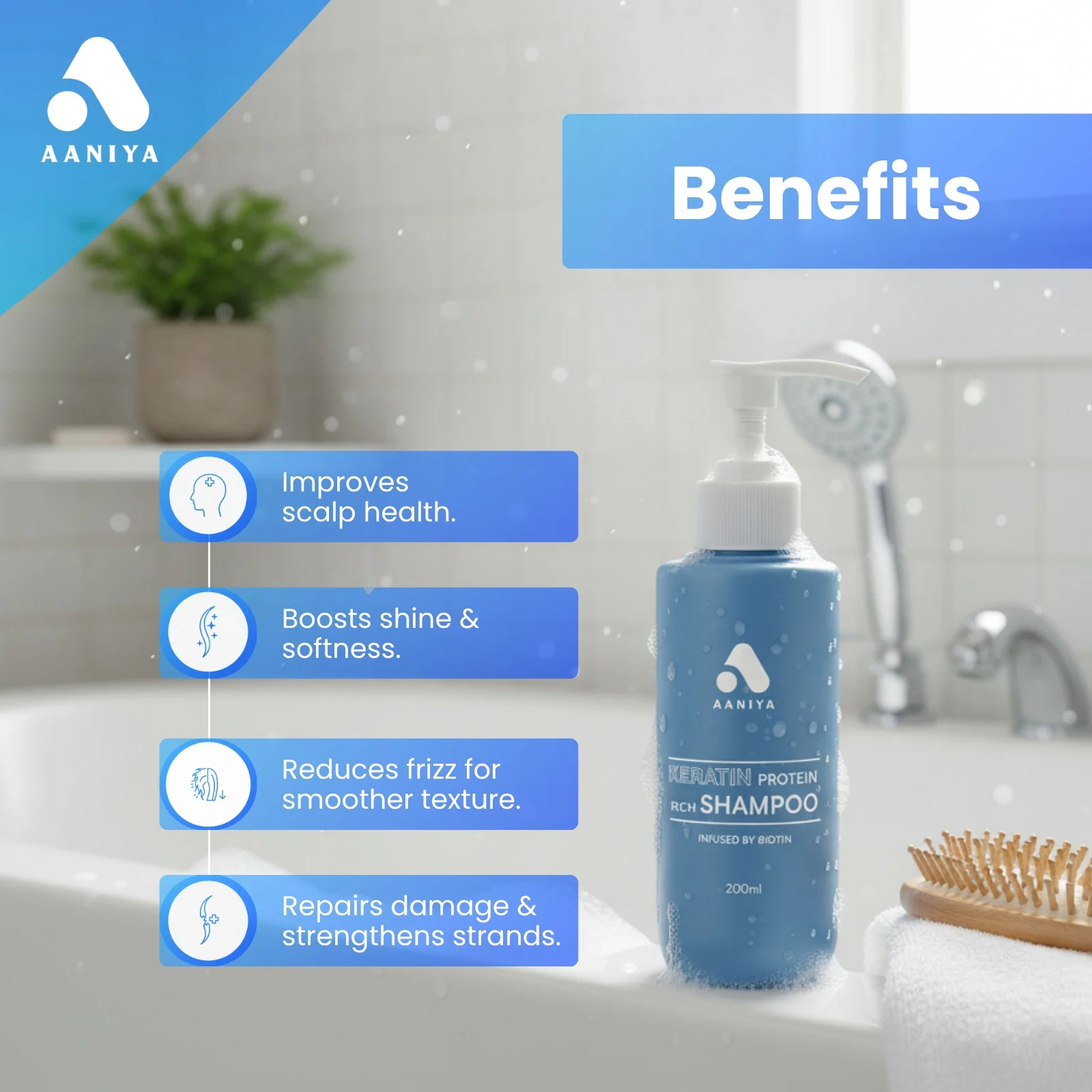 AANYA Keratin Protein Rich Shampoo, 200ml - Image 2