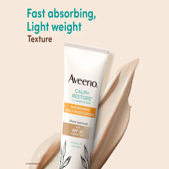 Aveeno Calm + Restore Nourishing Daily Moisturiser Sheer Tint SPF 30 50ml - Image 5