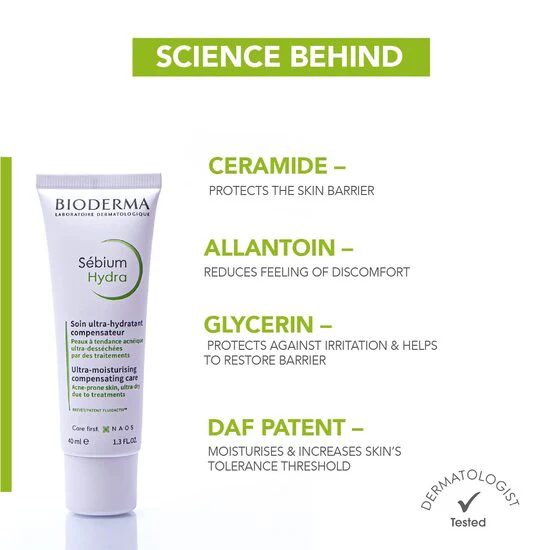 Bioderma Sebium Hydra Moisturiser, 40ml - Image 4