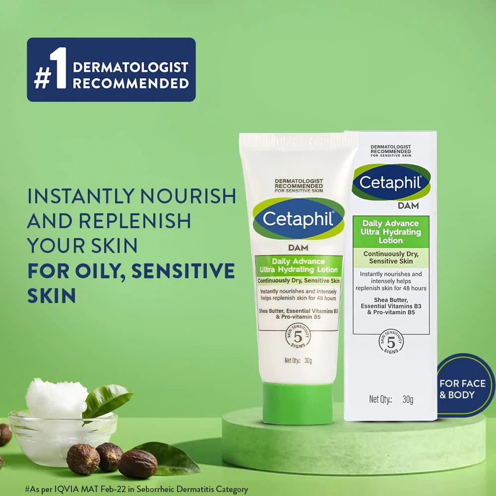Cetaphil DAM Daily Advance Ultra Hydrating Lotion for Dry, Sensitive Skin 30g - Image 3