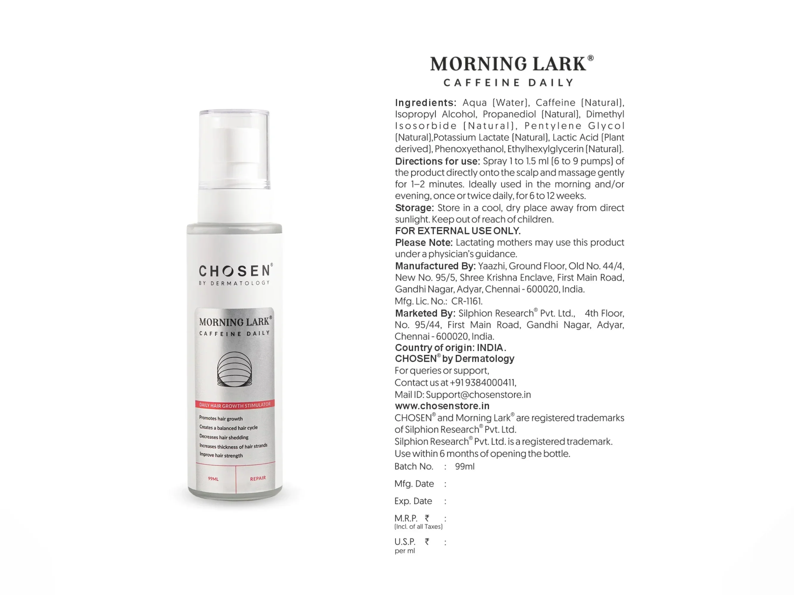 Chosen Morning Lark Caffeine Daily Scalp Solution 90ml - Image 3