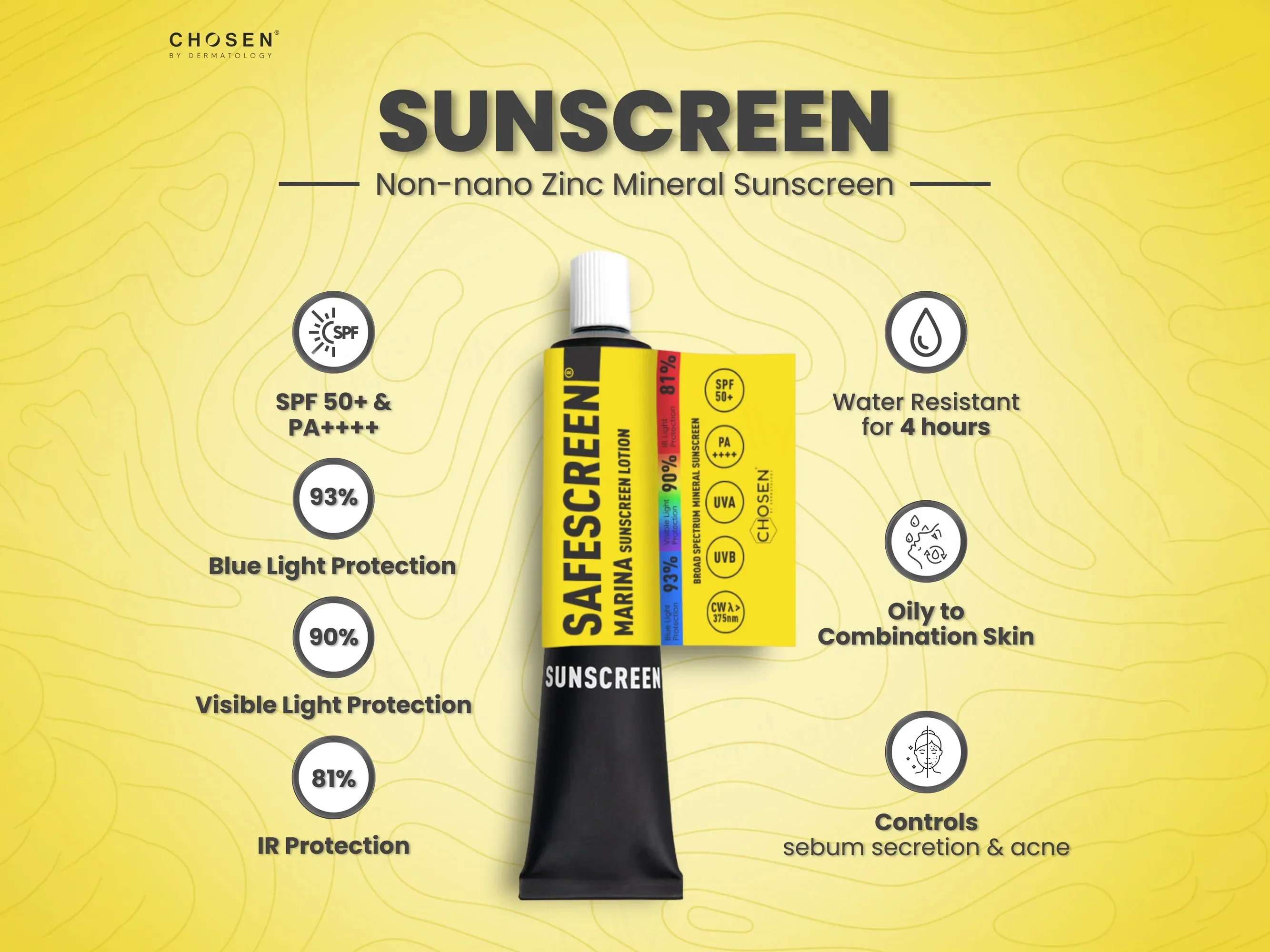 Chosen Safescreen Marina Mineral Sunscreen Lotion SPF 50+ PA++++ 40ml - Image 4