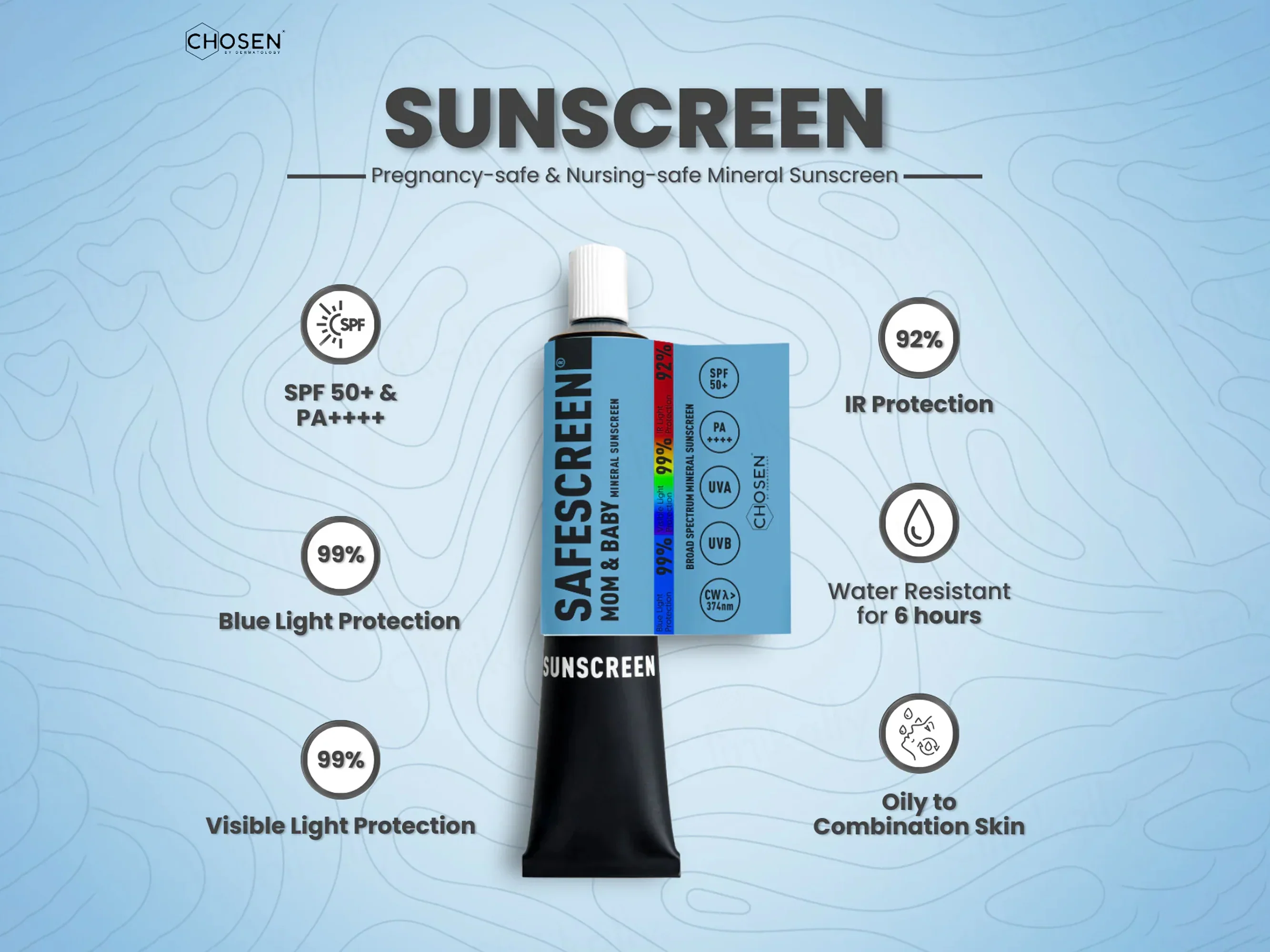 Chosen Safescreen Mom & Baby Mineral Sunscreen SPF 50+ PA++++ 40ml - Image 4