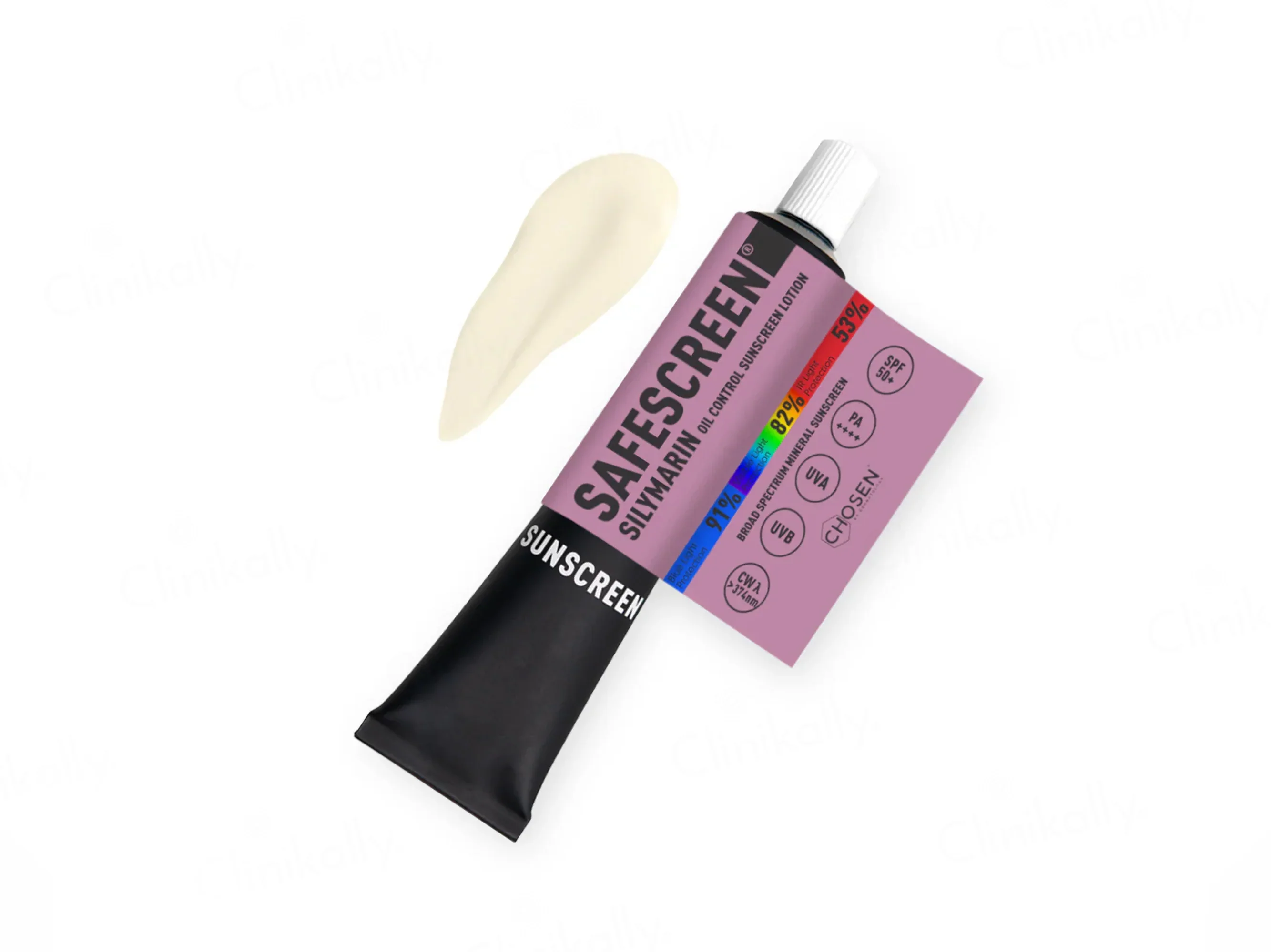 Chosen Safescreen Silymarin Oil Control Mineral Sunscreen Lotion SPF 50+ PA++++ 40ml - Image 3