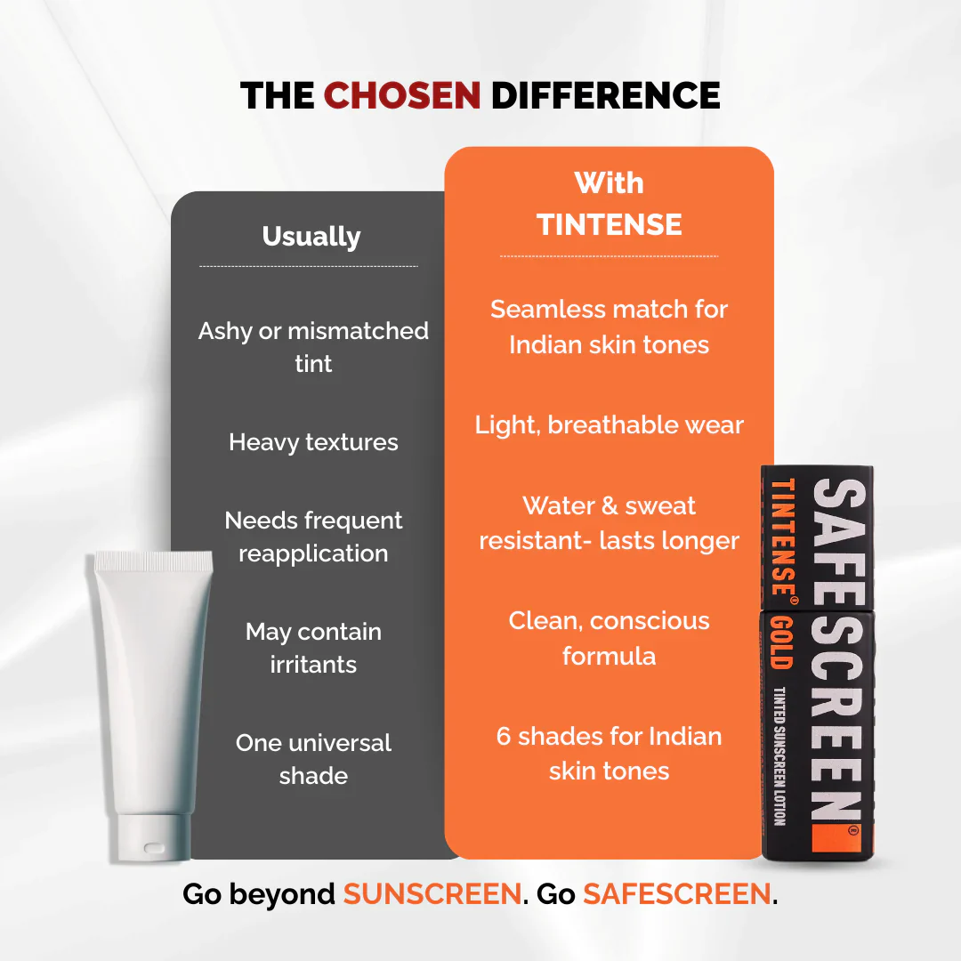 Chosen Safescreen Tintense Gold Tinted Gold Sunscreen SPF 50+ PA++++ 40ml - Image 8