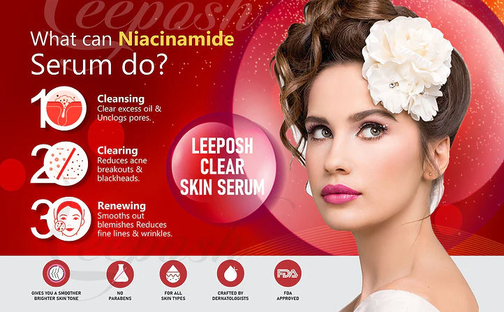 Cosderma Leeposh Clear Skin Serum 12% Niacinamide Serum + Zinc PCA 2% for Acne, Spot, Scars, Marks Melasma, 30ml - Image 5
