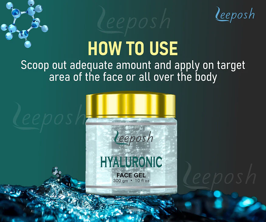 Cosderma Leeposh Hyaluronic Acid Gel Cream Anti ageing Hydrating Gel Anti ageing Gel, 300gm - Image 3