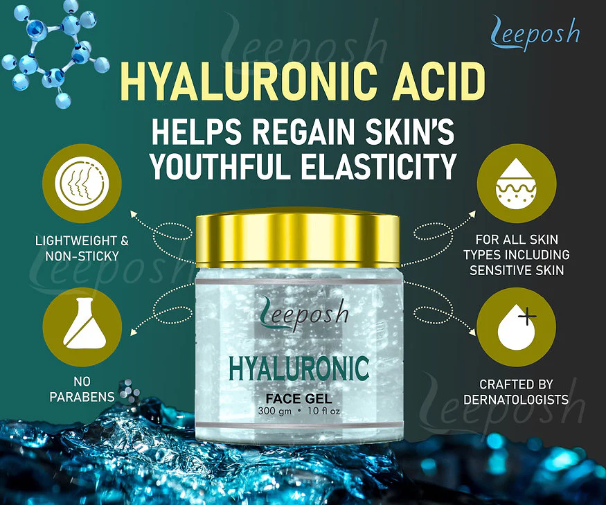 Cosderma Leeposh Hyaluronic Acid Gel Cream Anti ageing Hydrating Gel Anti ageing Gel, 300gm - Image 4