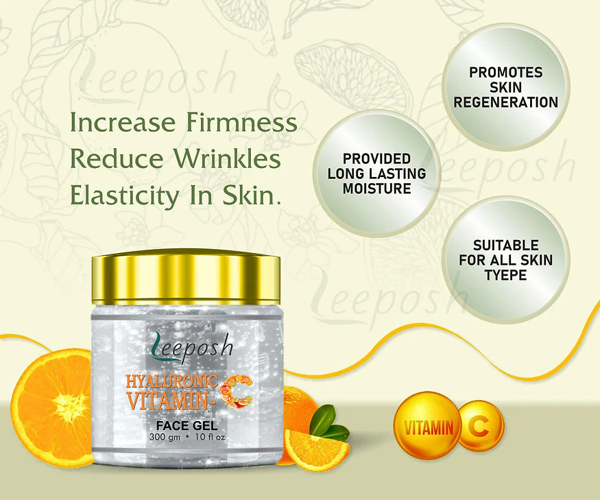 Cosderma Leeposh Hyaluronic Vitamin C Face gel, 300gm - Image 2