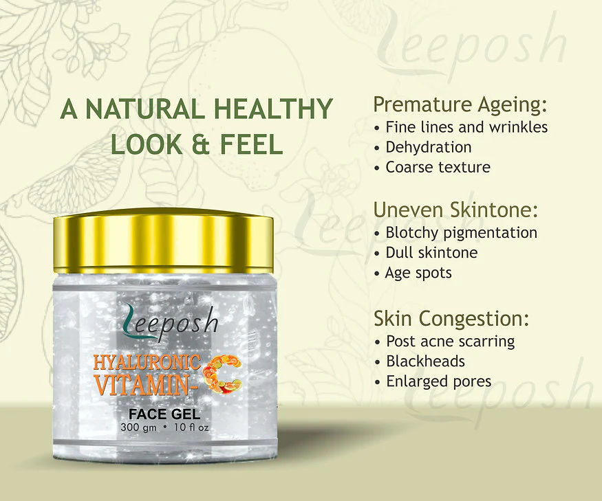 Cosderma Leeposh Hyaluronic Vitamin C Face gel, 300gm - Image 3