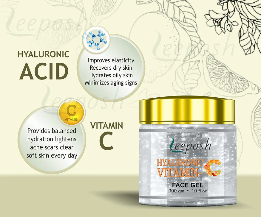 Cosderma Leeposh Hyaluronic Vitamin C Face gel, 300gm - Image 4