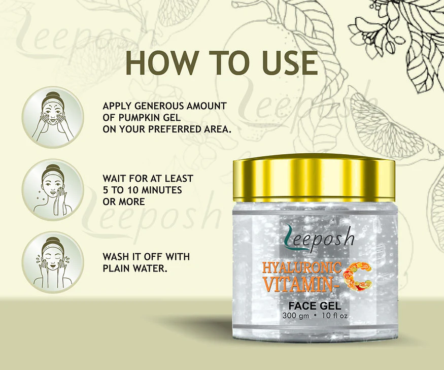 Cosderma Leeposh Hyaluronic Vitamin C Face gel, 300gm - Image 5