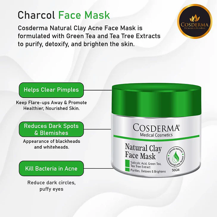Cosderma Natural Clay Face Mask, 50gm - Image 2
