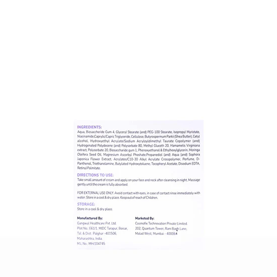 Cosmofix Anti Ageing Night Cream 45gm - Image 3