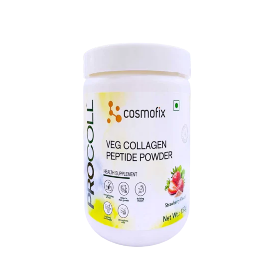 Cosmofix Procoll Veg Collagen Peptide Powder 150gm - Strawberry Flavour