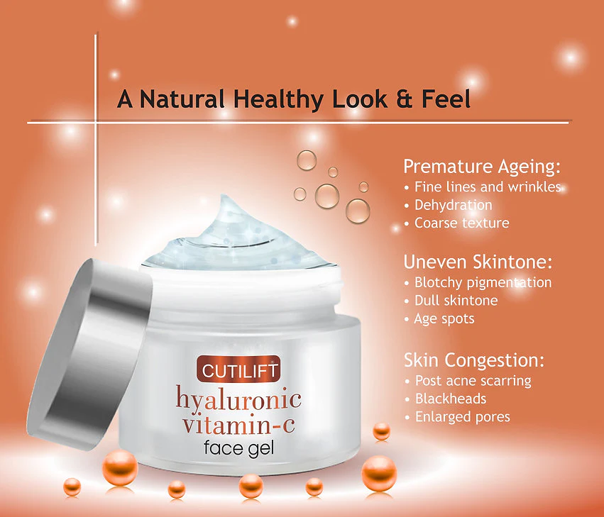 Cutilift Hyaluronic Vitamin-C Face Gel, 50gm - Image 4