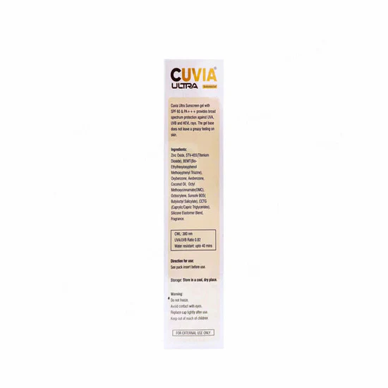 Cuvia Ultra Sunscreen Gel SPF 60 PA+++ 50gm - Image 2