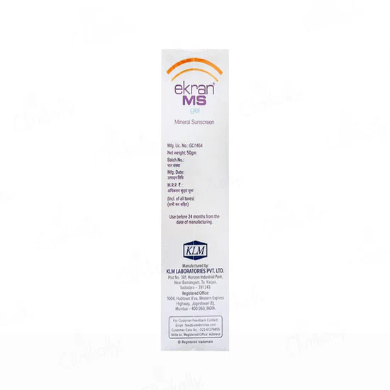 Ekran MS Mineral Sunscreen Gel SPF 50 PA+++ 50gm - Image 2