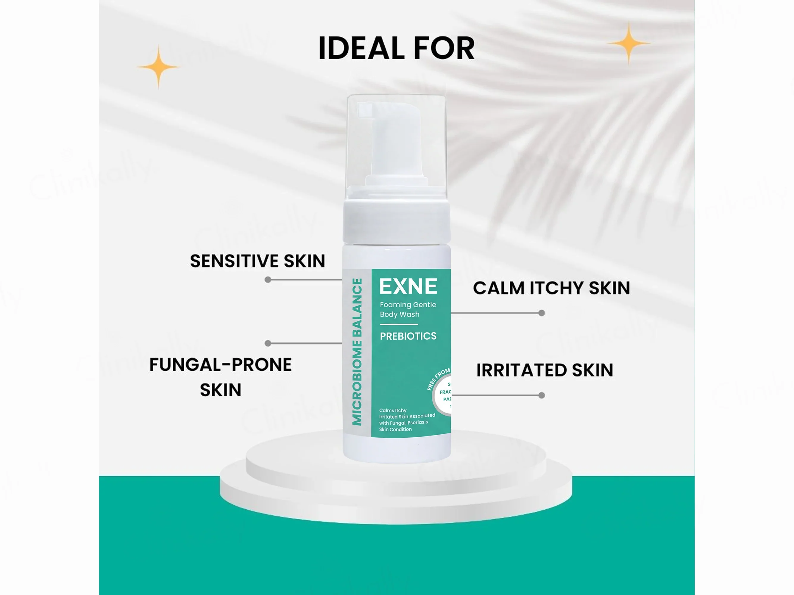 Exne Prebiotics Soothing & Hydrating Foaming Gentle Body Wash, 180ml - Image 4