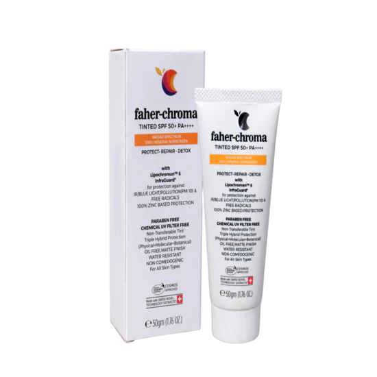 Faher-Chroma Tinted SPF 50+ Sunscreen PA++++, 50gm