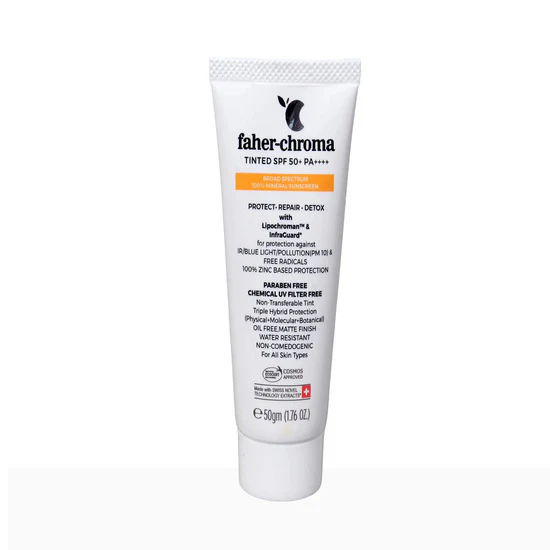 Faher-Chroma Tinted SPF 50+ Sunscreen PA++++, 50gm - Image 3