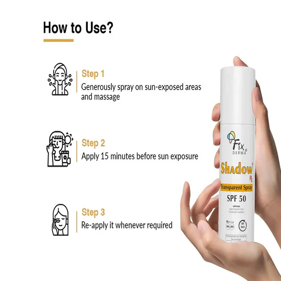 Fixderma Shadow Rx Transparent Spray Sunscreen SPF 50 PA+++ - Image 7