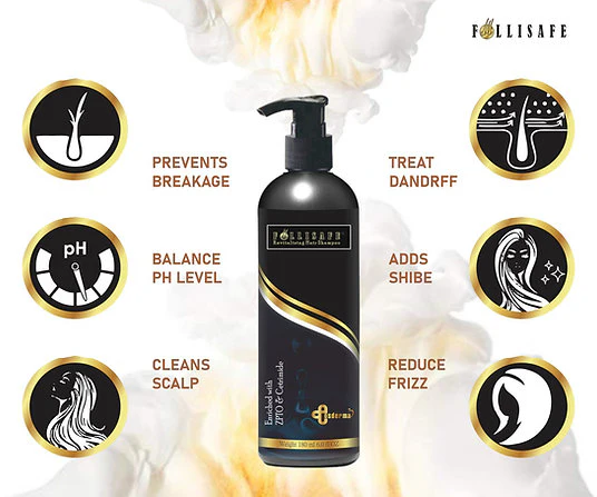 Follisafe hair shampoo Antidandruff Shampoo Zinc PCA, 180ml - Image 2