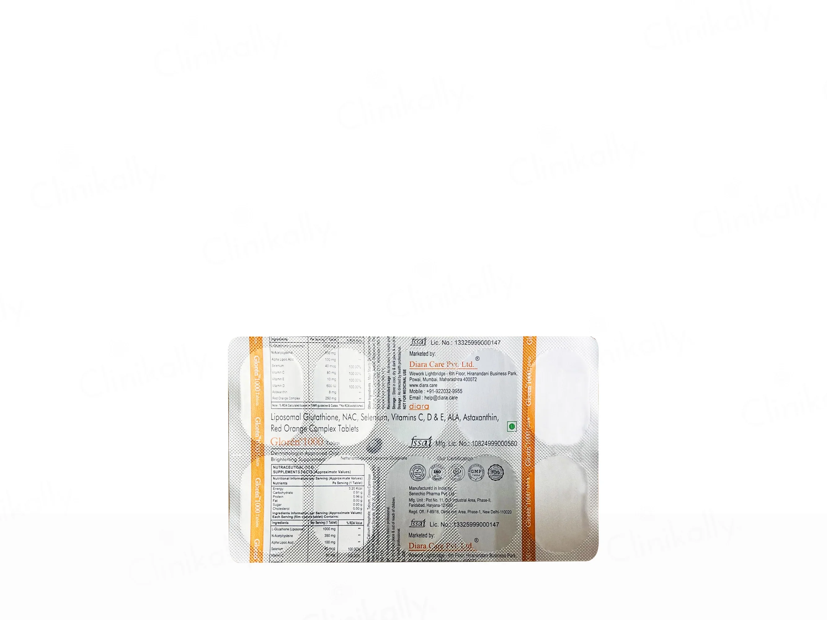 Gloren 1000 Liposomal Glutathione Nutraceutical 10Tablets - Image 3