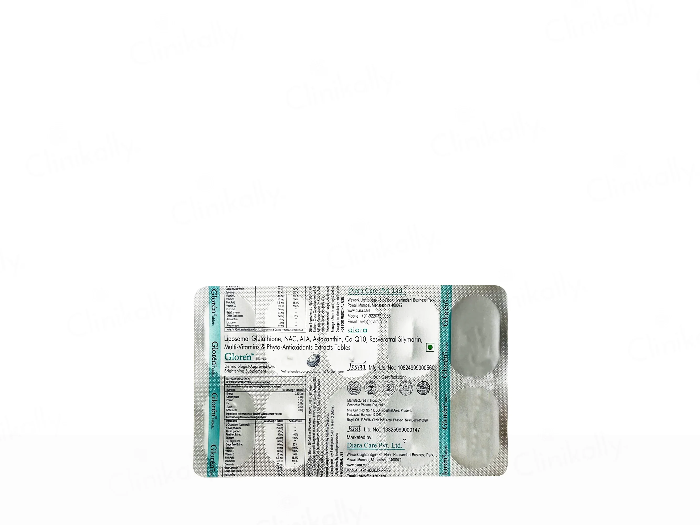 Gloren Liposomal Glutathione Nutraceutical 10Tablets - Image 3