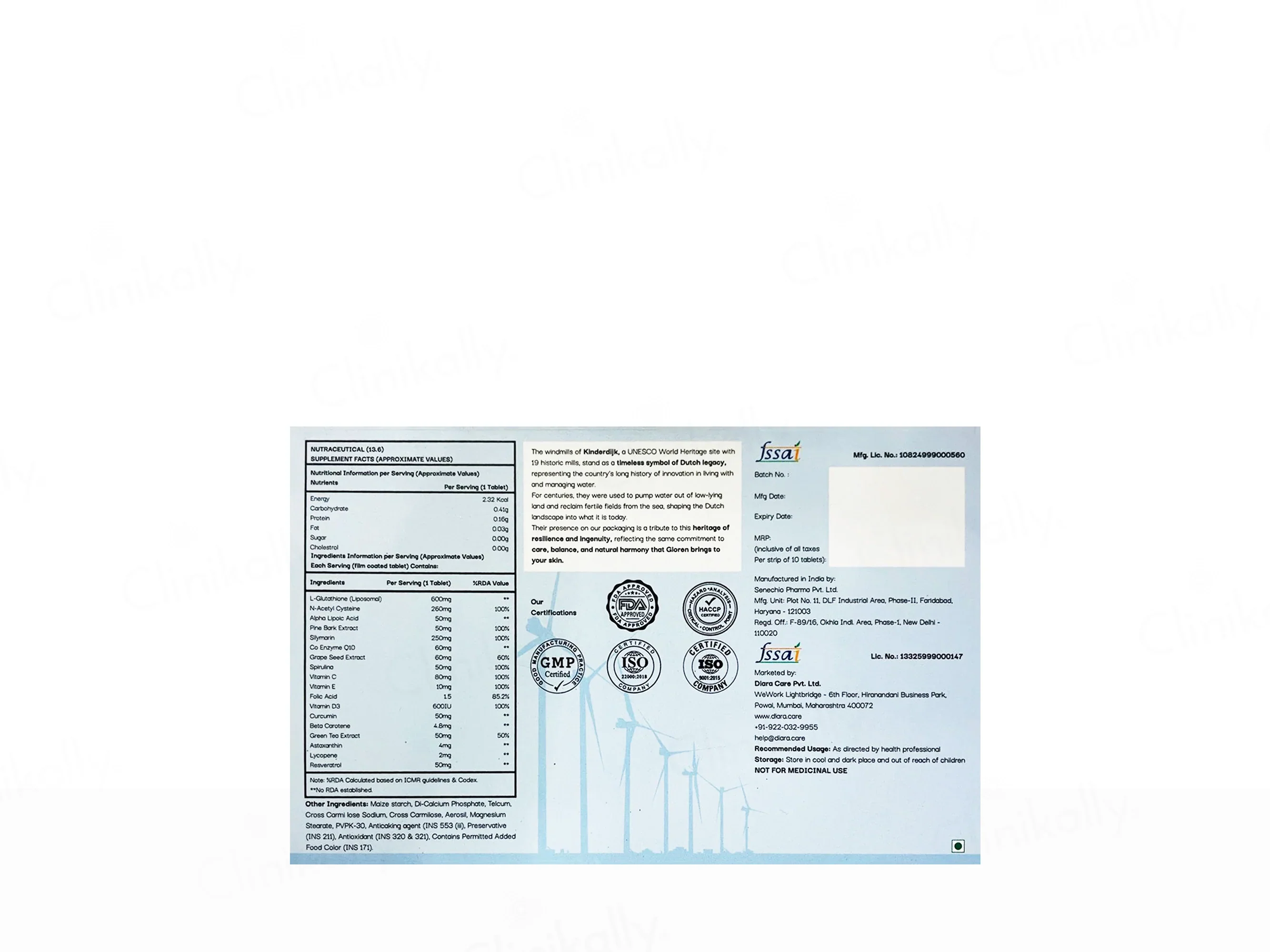 Gloren Liposomal Glutathione Nutraceutical 10Tablets - Image 4