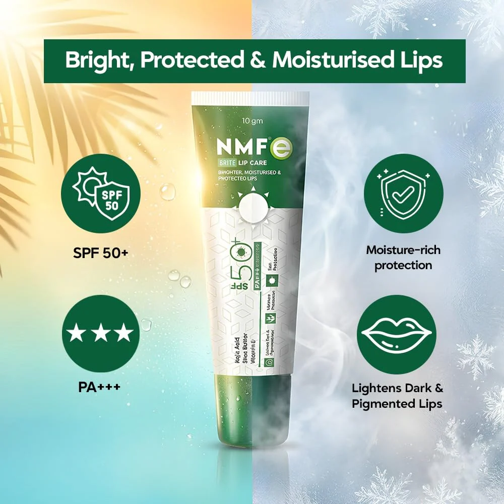 NMFe Brite Lip Care SPF 50 PA+++ Brightening & Hydrating Lip Balm, 10gm - Image 6