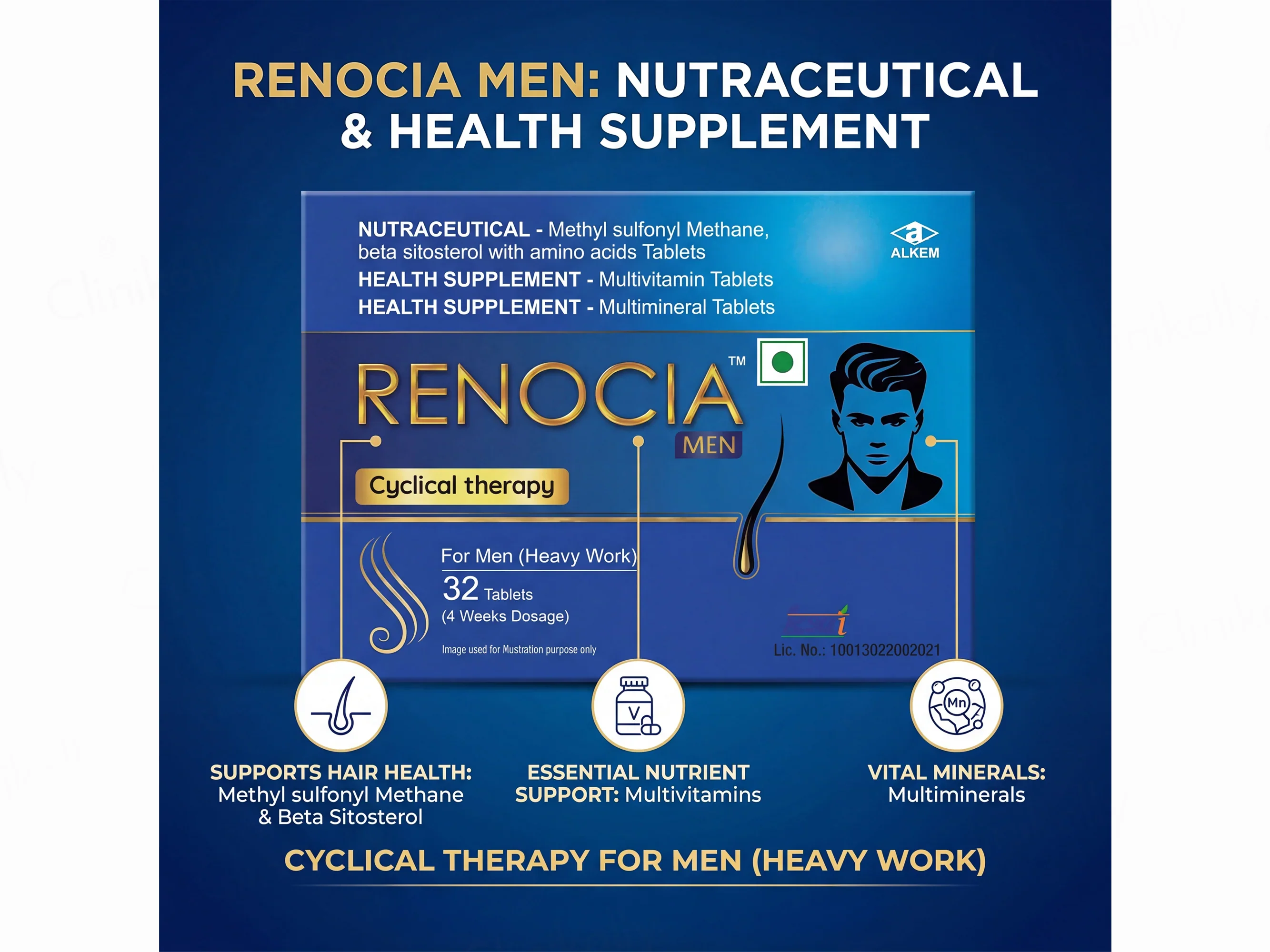 Renocia Men Hair Cyclical Therapy Nutraceutical Tablet For Men 1 Kit - Image 4
