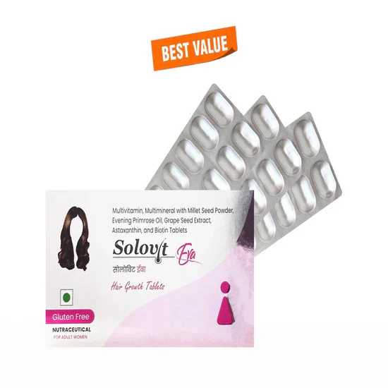 Solovit Eva Hair Growth Nutraceutical Tablet For Adult Women 3 x 10 Tab - Image 4