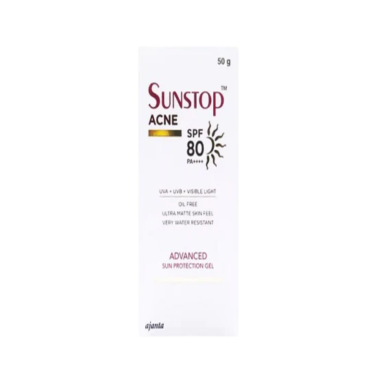 Sunstop Acne Ultra Matte Advanced Sun Protection Gel SPF 80 PA++++ 50gm