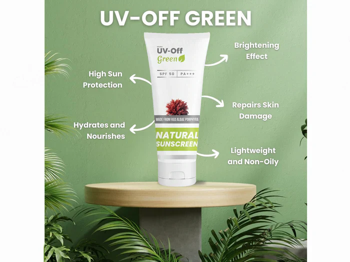 UV-Off Green Natural Sunscreen SPF 50 PA+++, 50gm - Image 7