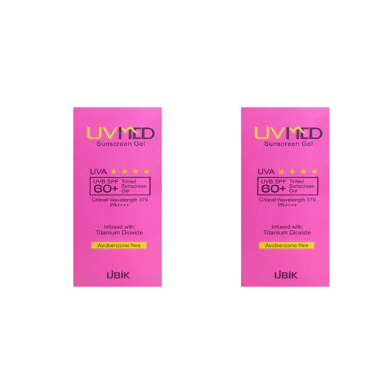Uvmed Tinted Sunscreen Gel SPF 60+ PA++++, - Image 4